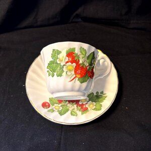 Royal Stuart Bone China Cup and Saucer - Strawberry